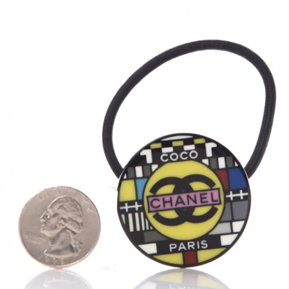 CHANEL CC Hair Tie/Bracelet in Black and Multicolor